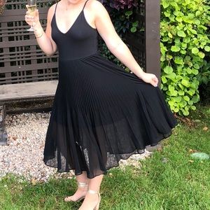 Aritzia Tea Length Black Dress